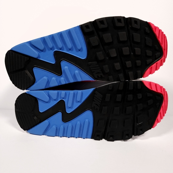 Nike Air Max 90 White/Hot Coral-Blue Crystal Womens Size 7 DA8856 100 Good Con - Picture 8 of 15